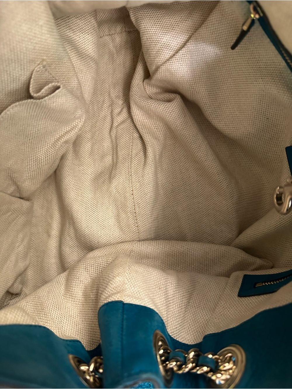 Gucci Teal Leather Soho Shoulder Tote with Tassel - Picture 7 of 16